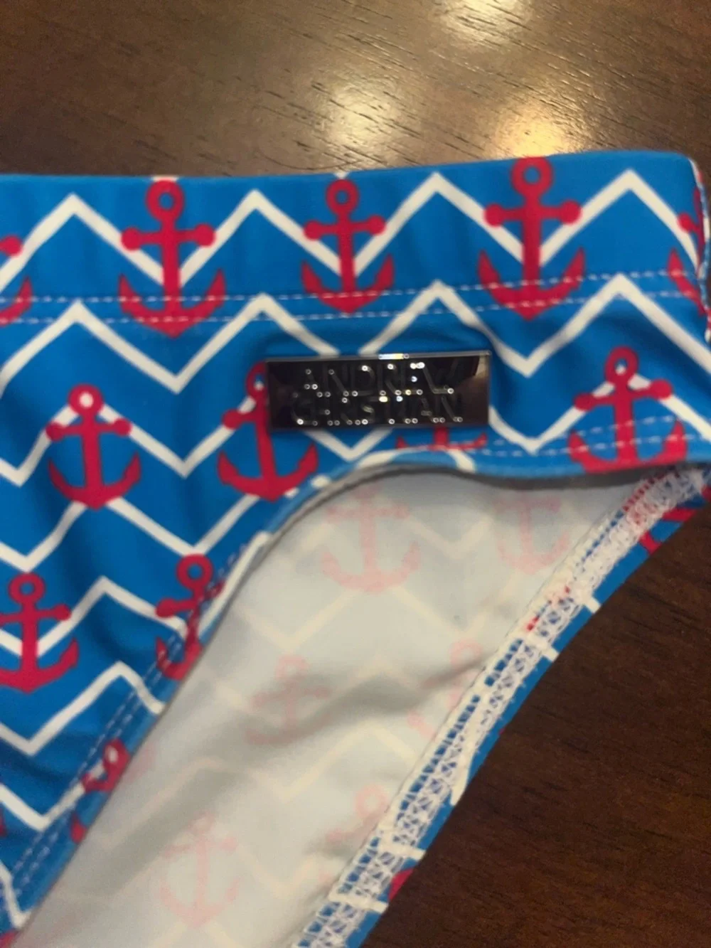 🌴 Andrew Christian Anchor-Print Swim Briefs with Drawstring